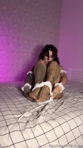 Red Heels Removal + Pantyhose Ass Tease - Fuck My Pantyhose Ass