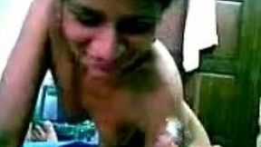 Cute Indian girl gives head and rides my cock in a cowgirl position