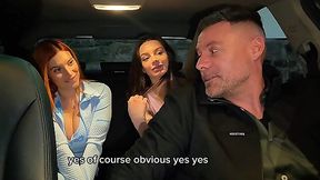 Two babes have no money for a taxi so they pay with their bodies