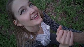 Forest Nympho's Cum Feast - POV with Russian Teen