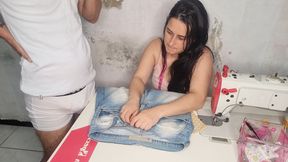 Married seamstress makes client hard!