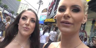 Pornstar girlfriends Angela White & Phoenix Marie share cock in POV amateur threesome