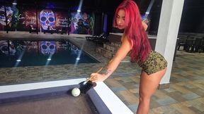 In a bar in Bucaramanga big ass married fucked mercilessly on the pool table - gets hot milk in her pussy