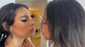 Horny Lesbian Latinas Play with Their Tits, Pussy and Ass in the Room Until Orgasm