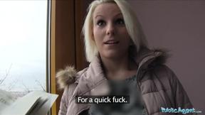 ”Blonde Lucy Shags for Cash”