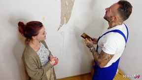 Tiny German Redhead Wife Lizzy Rose Seduce Worker to Hard Cheating Fuck