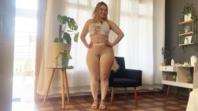 CLEANING THE WINDOW WITH TRANSPARENT PANTS