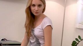 ”A young college girl masturbates in a hotel room”