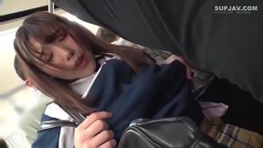 Asian Brunette's Public Uncensored Jiggle in Japan