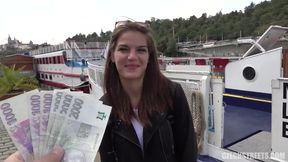 Dark haired bombshell earning some cash with her pussy