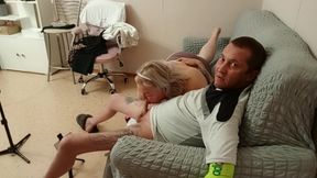 neighbor swallows cum after a gentle blowjob