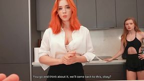 POV fuck with my hot redhead Russian stepsister in sexy lingerie