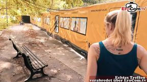 German blonde Skinny Slut try Real Blind date and fuck