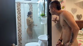 STEPBROTHER BECAUSE YOU LOOK AT ME WHILE I BATHE. I take advantage of the fact that my stepsister showers with the door open to catch her delicious.