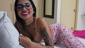 Latina stepsister suddenly felt curious about my cock and now I'm fucking her hard