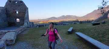 Caught! recognized by strangers while hiking in the mountains! Now I'm already fucking in a castle!