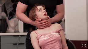 Amateur girlfriend deep throats huge cock, gets humiliated and creampied