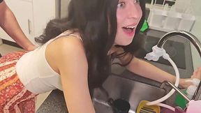 Curvy Housekeeper Gets Fucked Hard And Takes Creampie In Kitchen