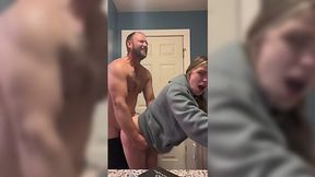 Lusty blonde amateur demands fast sex with her BF in bathroom