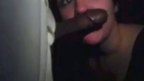 Amazing slutty white chick exposed her BBC sucking skills in the club toilet