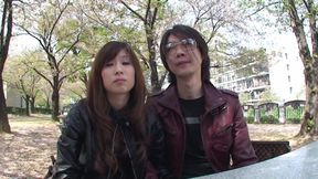 Japanese Husband Watches Wife's Hairy Pussy Fucked by Another Man - Cuckold Couch Creampie