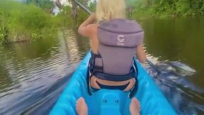 Outdoor POV fuck with hot Blonde in bikini during kayak tour