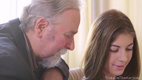 Horny Teen Student Lets Her Old Teacher Seduce Her During Doing Homework