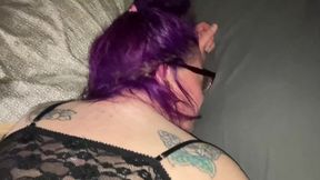 Unstaged SEASONED BEAUTY enjoys a cream pie after a wild sleepover