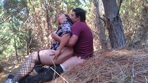 Banging a Hot BBW with a Massive Ass Out in the Fucking Woods. Public Sex Fuckfest