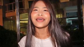 ”Charming Thai teen amateur picked up by two horny white guys”