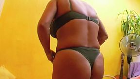 A curvy German lady with dark hair loves masturbating