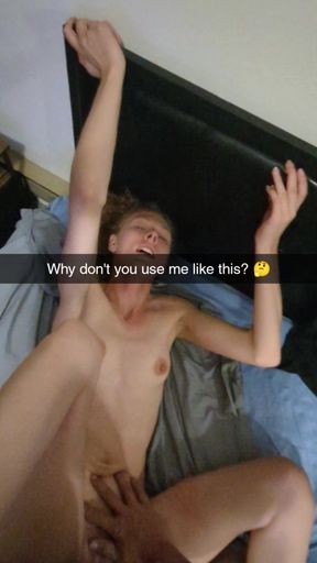 Wife Smokes and Cheats While Home Alone and Cucks Her Husband on Snapchat. Cumslut Can't Stop Cumming