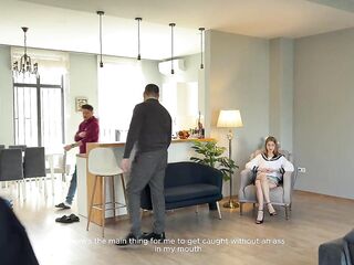 Backstage! Tiny Sasha Paige and Her Cuckold Boyfriend on the Set of Anal Coarse Porn with Booty-to-throat Screwing!