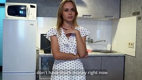 Flat chested Russian bitch pays rent with her holes.