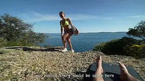 Some stranger on a nudist beach, and I lost control A huge load of jizz all over my face POV