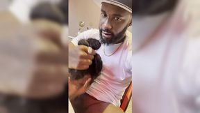 Ebony throat queen throatpied by her BBC boyfriend