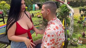 Cheating Latina Hotwife Fucks Neighbor Outdoor While Husband Is Away