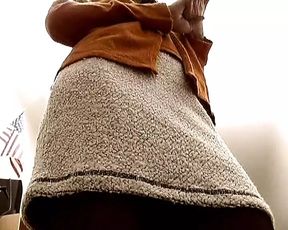 Horny lady from Germany stuffing a big dildo in her wet pussy