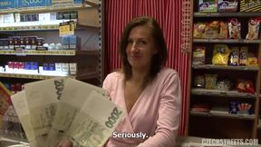 Amateur takes a break at work to fuck