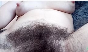 Never shaved HUGE hairy cunt. Thick forest