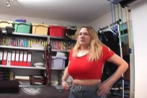 Horny blonde German sluts gets her natural tits covered with warm cum
